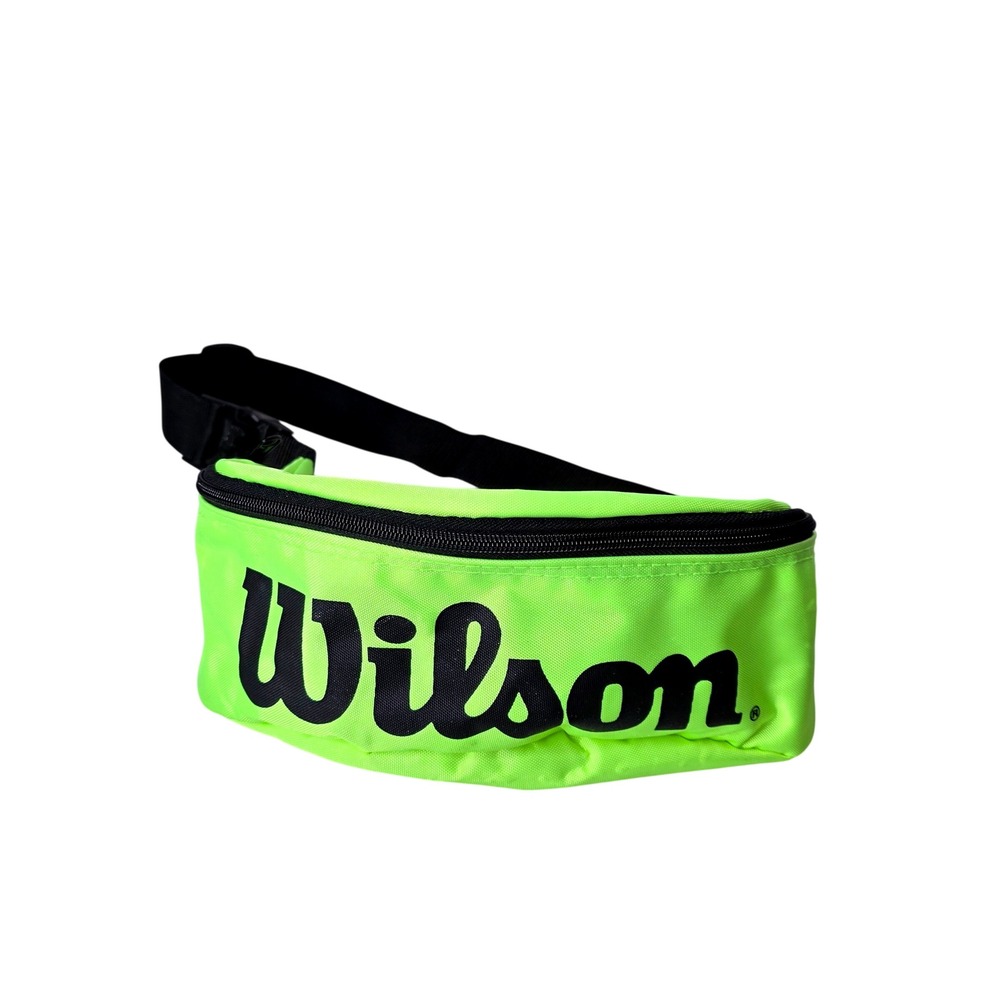 Wilson Vtg Neon Green Fanny Pack Waist Bag Tennis Sportswear Wimbledon Preppy